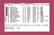 Computer Baseball for Commodore 64 - Creating a lineup...