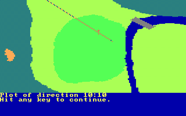 Golf's Best: St. Andrews - The Home of Golf IBM PC/Compatibles Screenshot: Putting; setting up the direction of the putt.