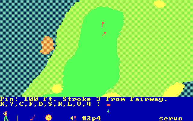 Golf's Best: St. Andrews - The Home of Golf IBM PC/Compatibles Screenshot: On the green, ready to putt.