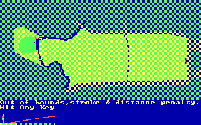Golf's Best: St. Andrews - The Home of Golf IBM PC/Compatibles Screenshot: My shot went out of bounds.