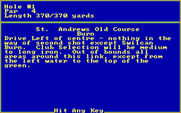 Golf's Best: St. Andrews - The Home of Golf for IBM PC/Compatibles - Overview of the first hole.