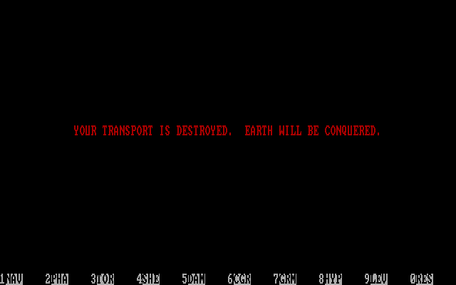 Space Guardian IBM PC/Compatibles Screenshot: Game over.