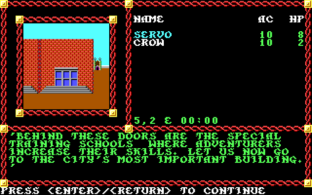 Pool of Radiance IBM PC/Compatibles Screenshot: You can train here.