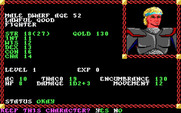Pool of Radiance for IBM PC/Compatibles - Creating a male dwarf character.