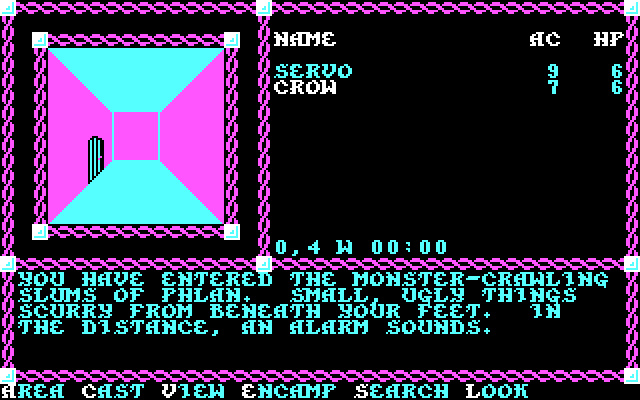 Pool of Radiance IBM PC/Compatibles Screenshot: You have entered the dungeon!