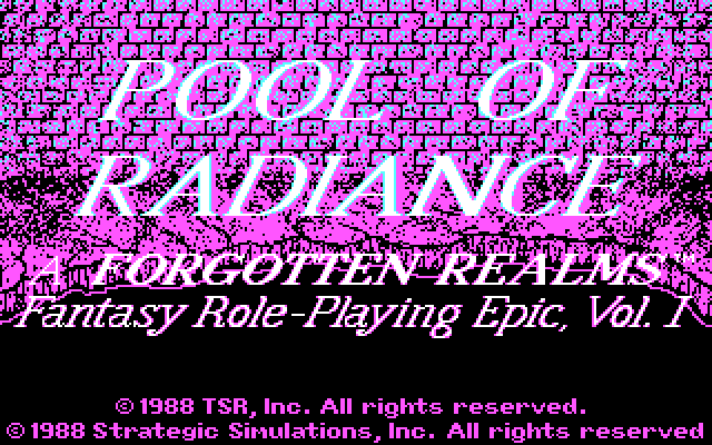 Pool of Radiance IBM PC/Compatibles Screenshot: Title screen 2.