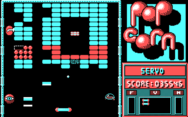 Popcorn IBM PC/Compatibles Screenshot: Destroying bricks...