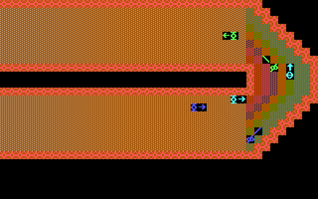 Computer Circus Maximus IBM PC/Compatibles Screenshot: The chariots race around the corner...