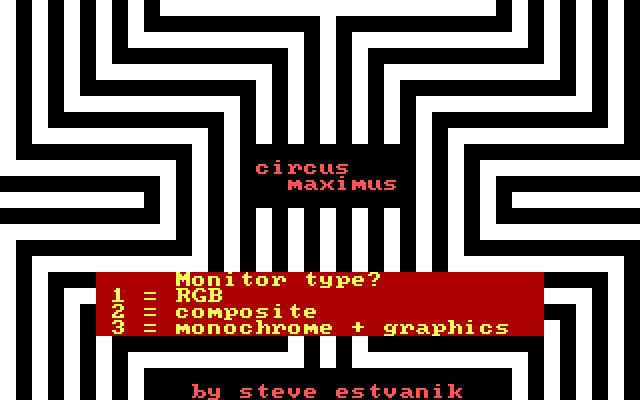 Computer Circus Maximus IBM PC/Compatibles Screenshot: Title screen.