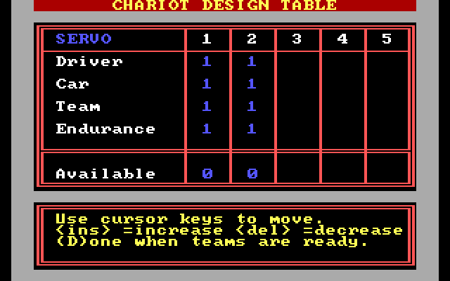 Computer Circus Maximus IBM PC/Compatibles Screenshot: Setting up some player options.