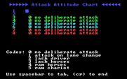 Computer Circus Maximus for IBM PC/Compatibles - Setting the attack attitudes.