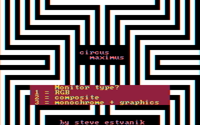 Computer Circus Maximus IBM PC/Compatibles Screenshot: Title screen.