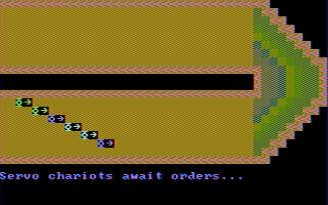 Computer Circus Maximus IBM PC/Compatibles Screenshot: The race begins...awaiting orders!