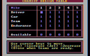 Computer Circus Maximus for IBM PC/Compatibles - The chariot design table.