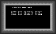 Computer Circus Maximus for IBM PC/Compatibles - Entering the team names.