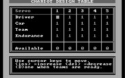 Computer Circus Maximus for IBM PC/Compatibles - The chariot design table.