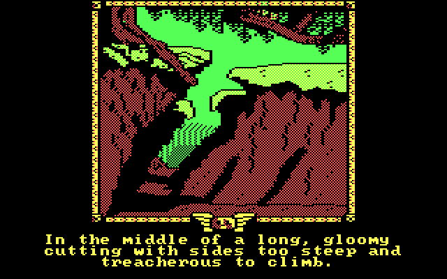 Fellowship of the Ring, The IBM PC/Compatibles Screenshot: Can't climb here, need a different path..