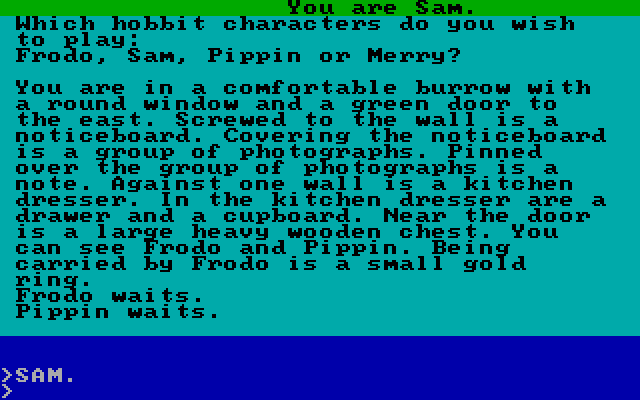 Fellowship of the Ring, The IBM PC/Compatibles Screenshot: You can also display text in 40 column mode (useful if you have a composite monitor).