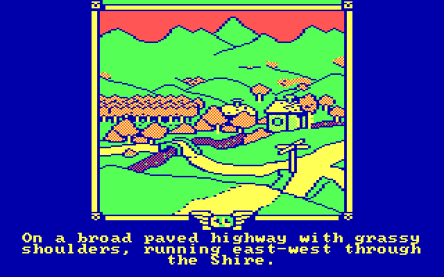 Fellowship of the Ring, The IBM PC/Compatibles Screenshot: A road running through the Shire.