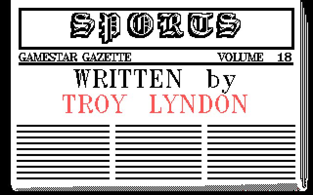GBA Championship Basketball: Two-on-Two IBM PC/Compatibles Screenshot: One of several credits screens.