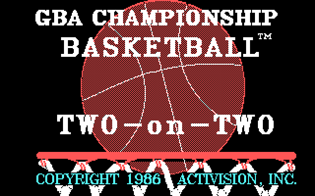 GBA Championship Basketball: Two-on-Two IBM PC/Compatibles Screenshot: Title screen.