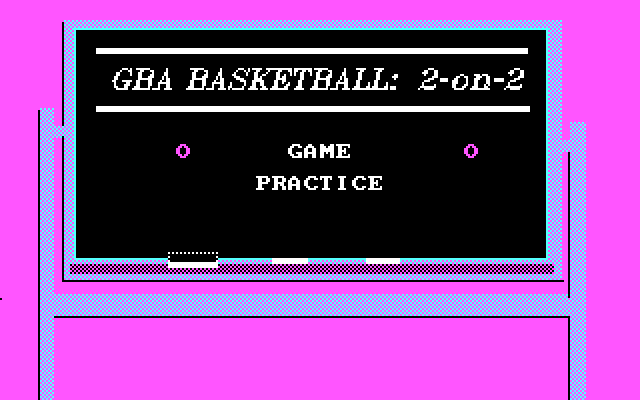 GBA Championship Basketball: Two-on-Two IBM PC/Compatibles Screenshot: Main menu.