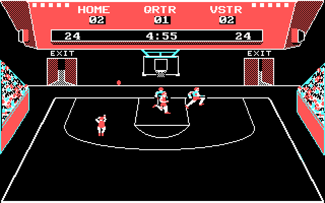GBA Championship Basketball: Two-on-Two IBM PC/Compatibles Screenshot: Taking a shot...