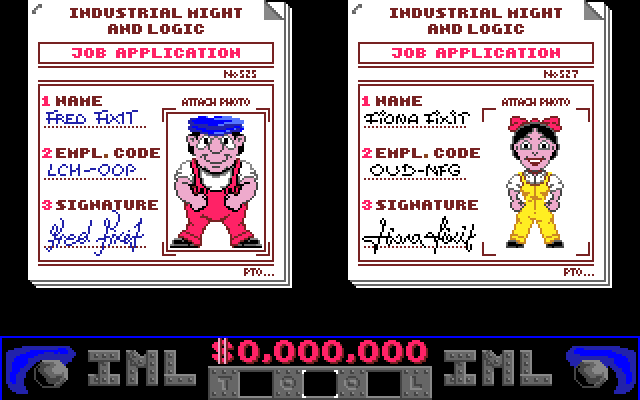 Night Shift Amiga Screenshot: Choose a character...