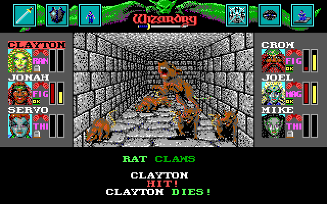 Wizardry: Bane of the Cosmic Forge IBM PC/Compatibles Screenshot: One of my characters dies...