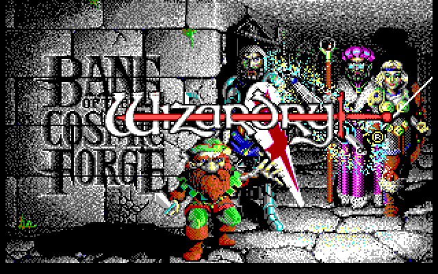 Wizardry: Bane of the Cosmic Forge IBM PC/Compatibles Screenshot: Title screen.