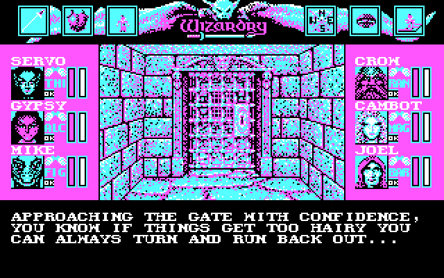 Wizardry: Bane of the Cosmic Forge IBM PC/Compatibles Screenshot: Entering the dungeon.