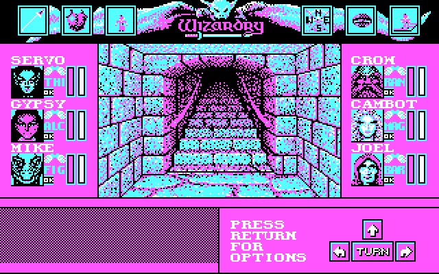 Wizardry: Bane of the Cosmic Forge IBM PC/Compatibles Screenshot: Stairs leading up...