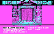Wizardry: Bane of the Cosmic Forge for IBM PC/Compatibles - The main menu.