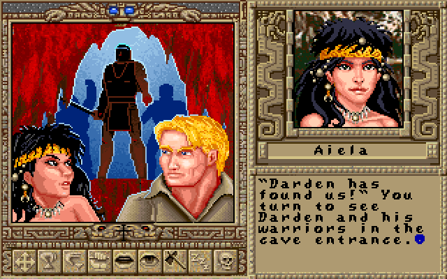 Worlds of Ultima: The Savage Empire IBM PC/Compatibles Screenshot: Cut scene when rescuing Aiela.