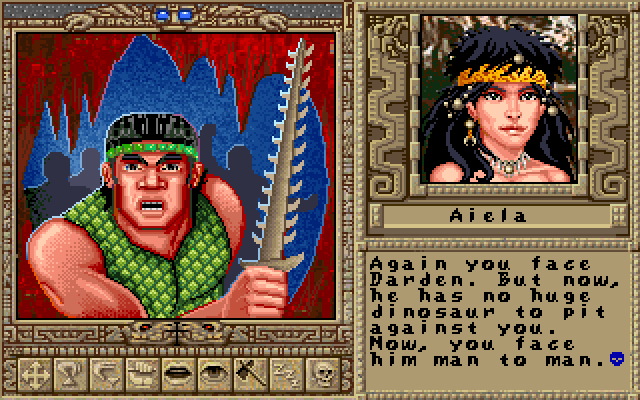 Worlds of Ultima: The Savage Empire IBM PC/Compatibles Screenshot: Looks like a battle is about to begin...