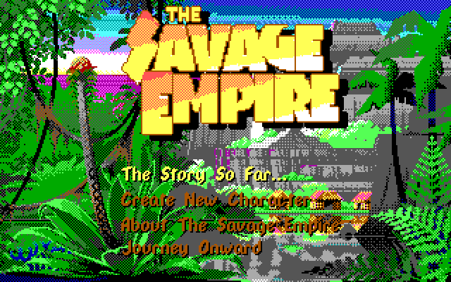 Worlds of Ultima: The Savage Empire IBM PC/Compatibles Screenshot: The main menu.