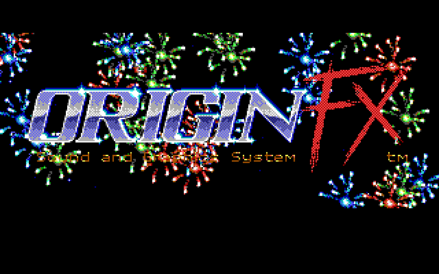 Worlds of Ultima: The Savage Empire IBM PC/Compatibles Screenshot: Origin FX introduction screen fireworks.