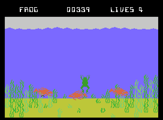 Evolution ColecoVision Screenshot: Leap out of the way of these deadly fish!