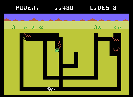 Evolution ColecoVision Screenshot: Similar to Dig Dug, you can build your own maze!