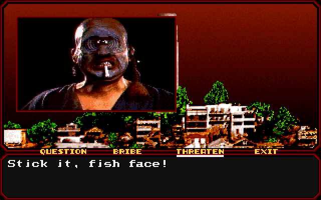 Mean Streets IBM PC/Compatibles Screenshot: This guy is not in a helpful mood!