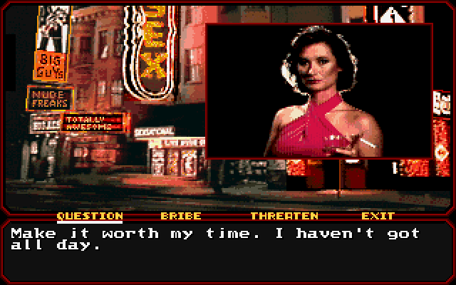 Mean Streets IBM PC/Compatibles Screenshot: I'll need to bribe again it seems...