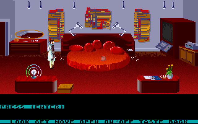 Mean Streets IBM PC/Compatibles Screenshot: A lovely place to search for clues...