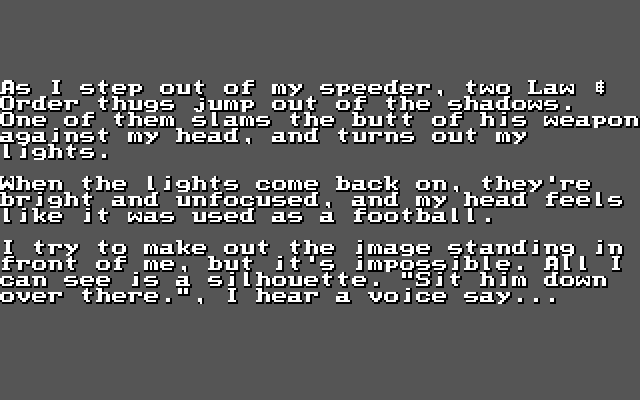 Mean Streets IBM PC/Compatibles Screenshot: Tex is in trouble...