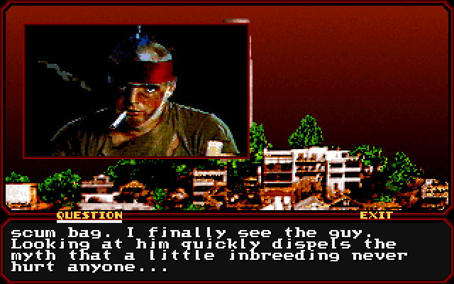 Mean Streets IBM PC/Compatibles Screenshot: Another character to question...