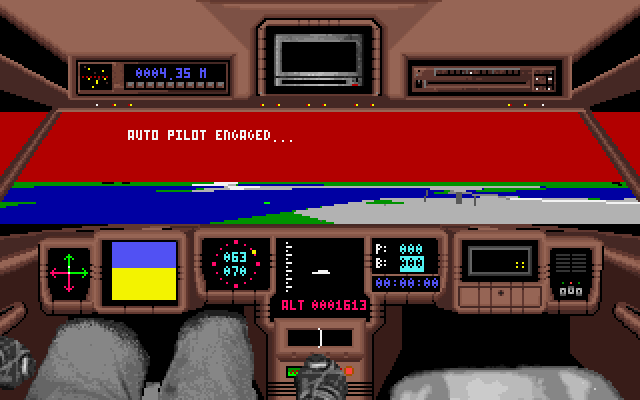 Mean Streets IBM PC/Compatibles Screenshot: Flying to my next destination...