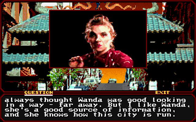 Mean Streets IBM PC/Compatibles Screenshot: Ready to question?