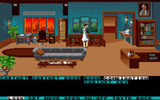 Mean Streets for IBM PC/Compatibles - Searching an appartment...the menu at the bottom changes as you move and items are found.