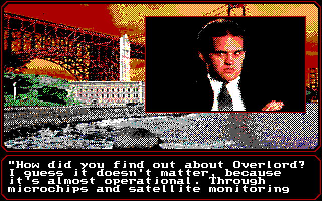 Mean Streets IBM PC/Compatibles Screenshot: This guy is surprised by my detective skills...