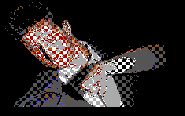 Mean Streets IBM PC/Compatibles Screenshot: Threatening doesn't always work...this time Tex was knocked out!