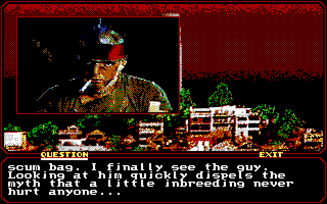 Mean Streets IBM PC/Compatibles Screenshot: I wonder if this guy can really help...